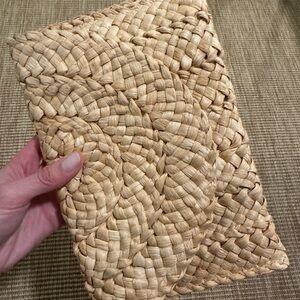 Woven Tan Clutch